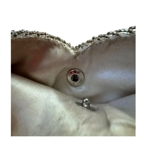 Vintage Hand-Beaded Chevron Evening Bag with chain strap, Art Deco style - Picture 7 of 10